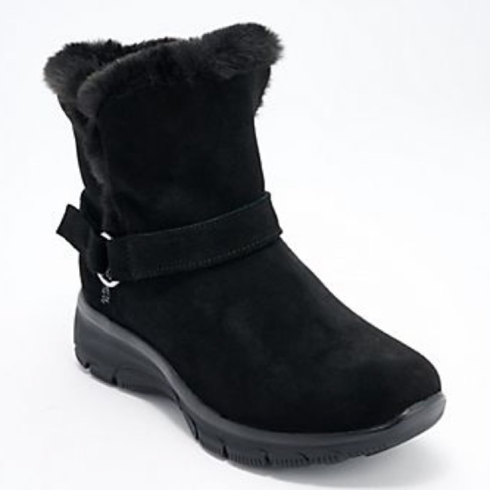 Skechers Black Faux-Fur Winter Ankle Boot